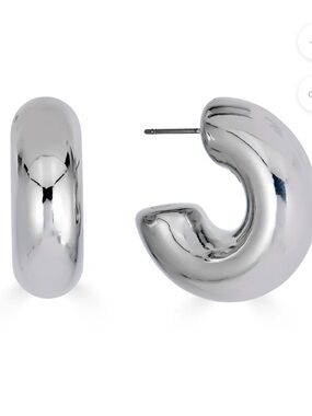 KENNETH JAY LANE

Polished Silver Chubby Hoops